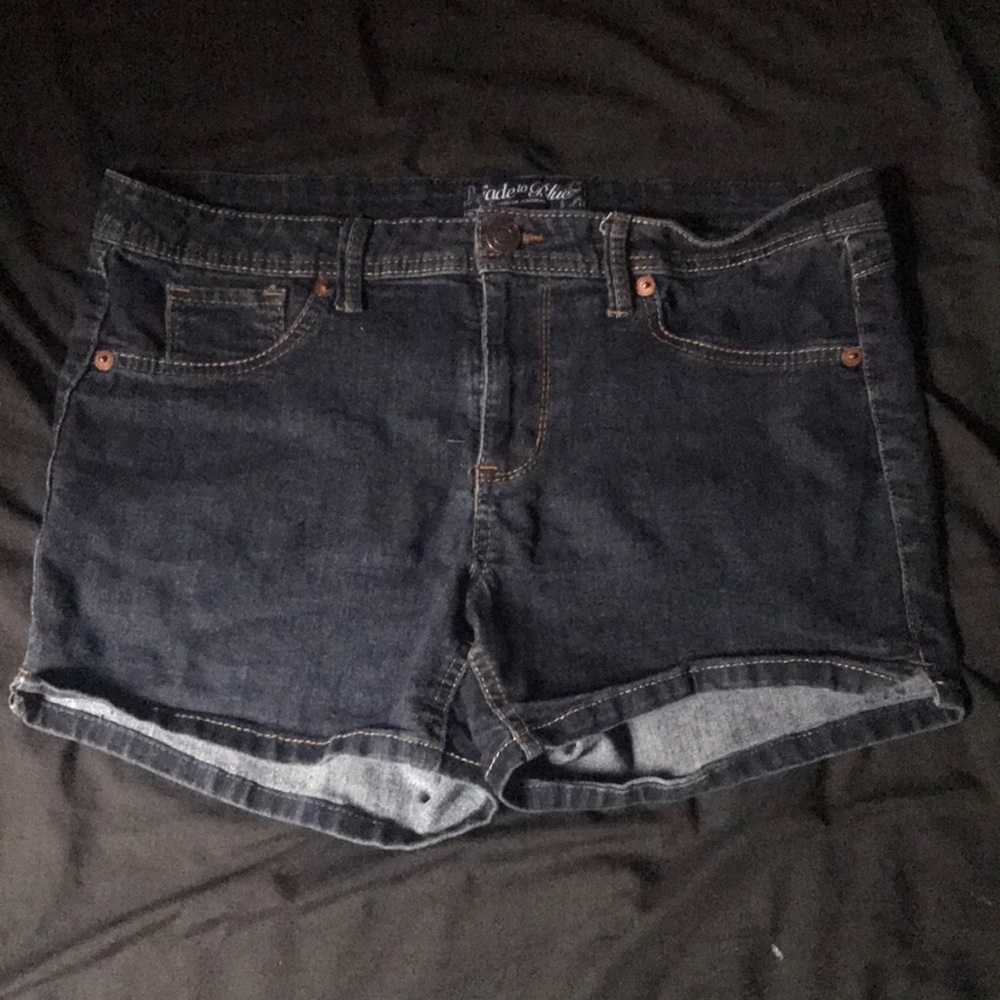 blue jean shorts